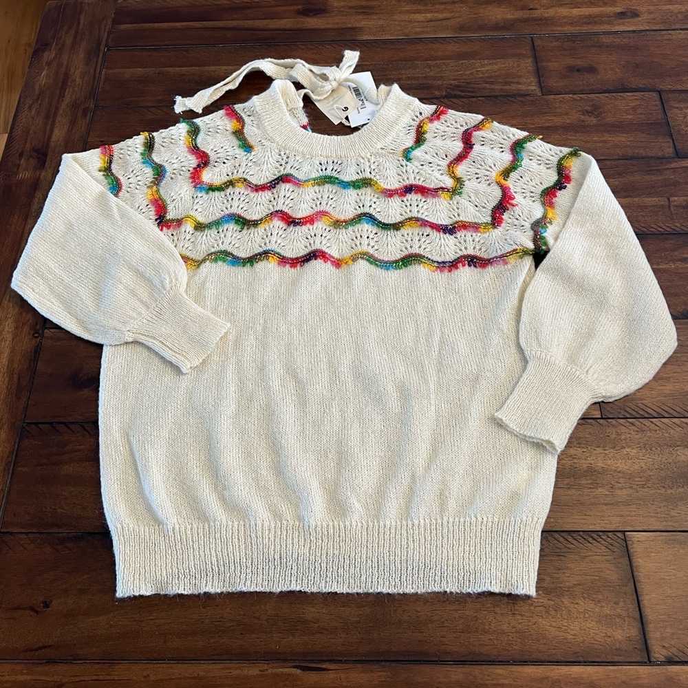 Rainbow Scallop Stripe Knit Sweater - NWT!